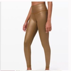 LIMITED EDITION LULULEMON METALLIC BRONZE WUNDER UNDER TIGHTS SZ 84